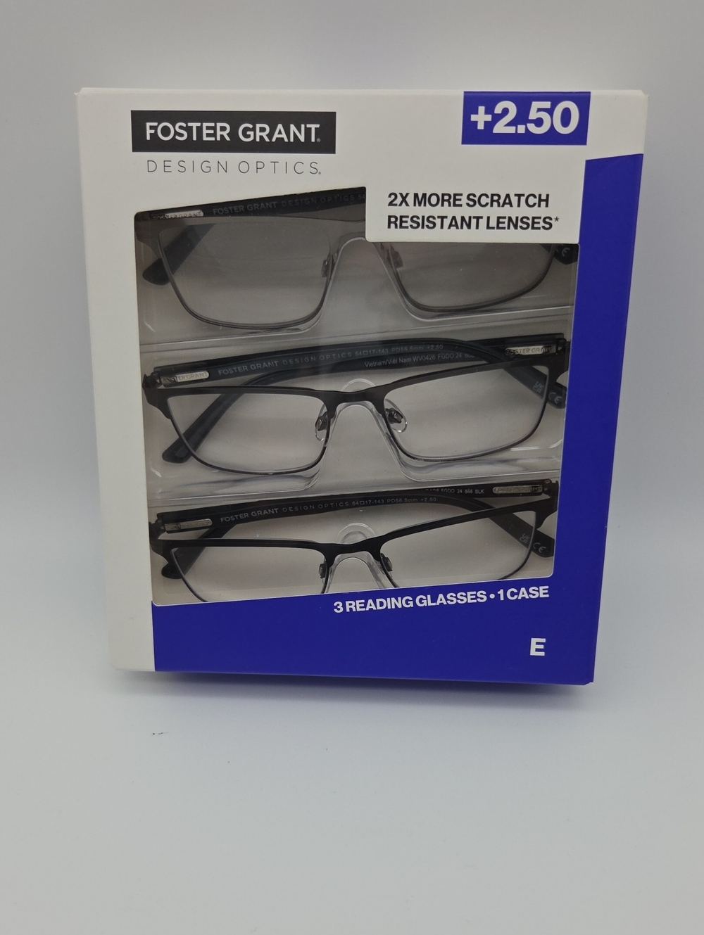 Foster Grant 3-Pack Reading Glasses in Black and Silver